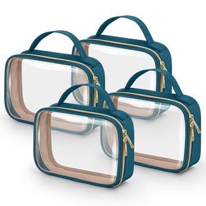 Tsa Approved Toiletry Bag, 4 Pack Clear Makeup Bags With Handles, Quart Size🐟